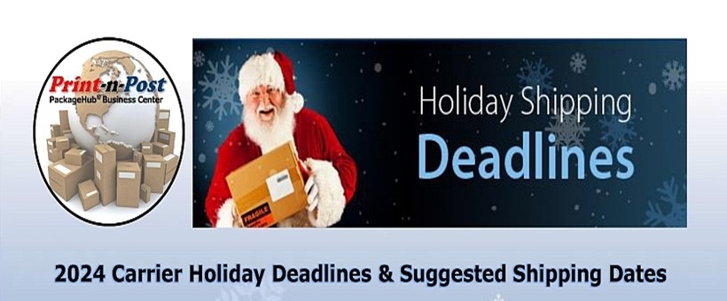 HOLIDAY DEADLINES